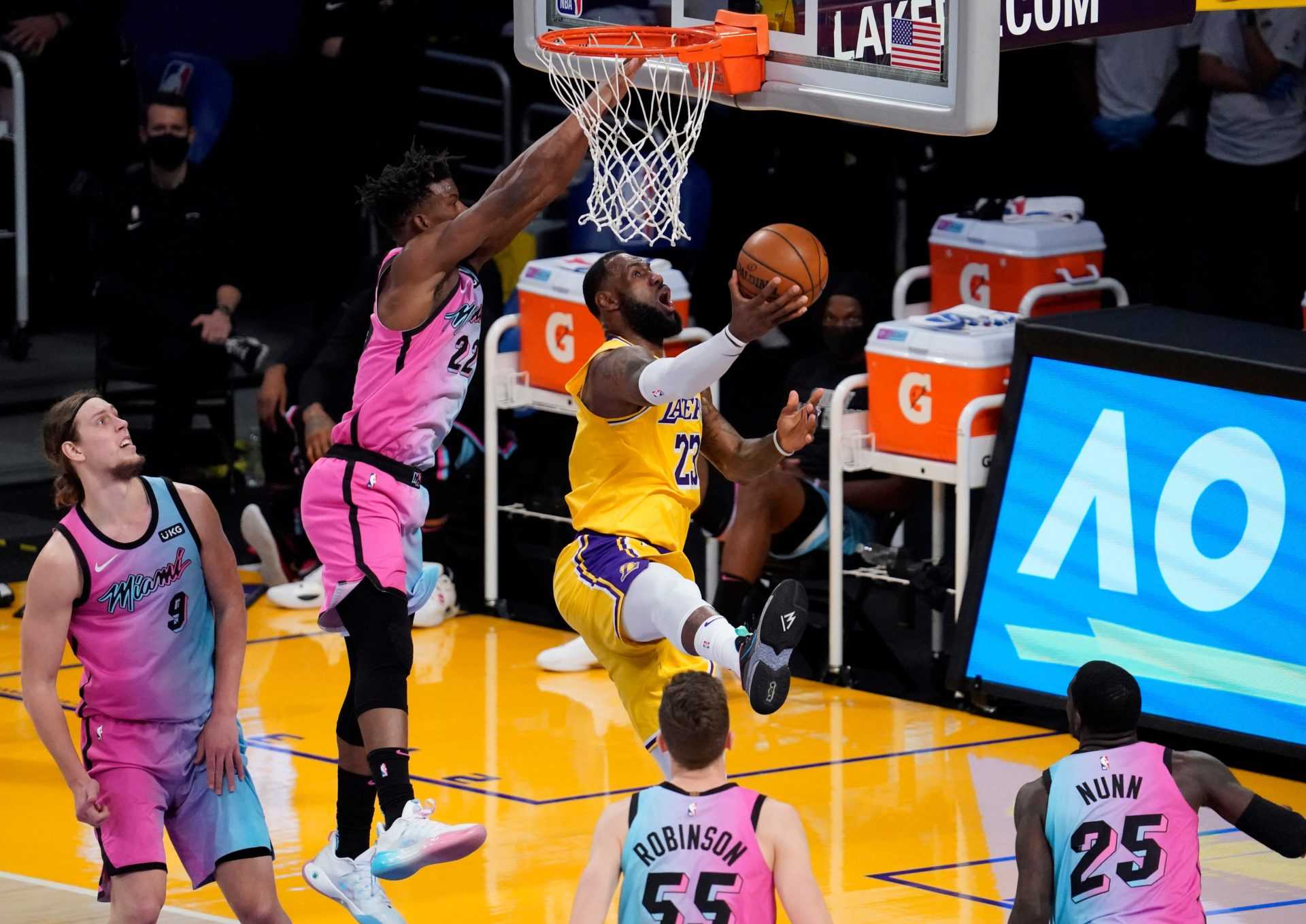 LeBron James des Lakers contre Miami Heat