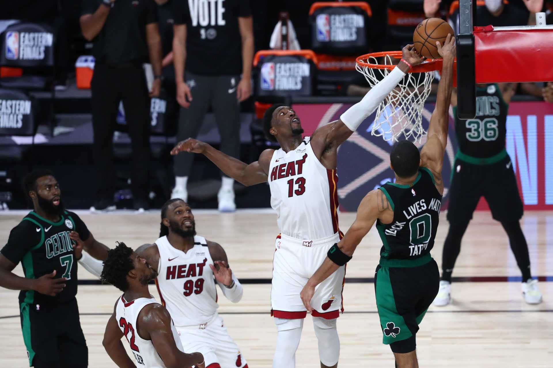 «Fingers Went Engb»: la star de Heat Bam Adebayo sur son bloc gagnant contre Jayson Tatum des Celtics