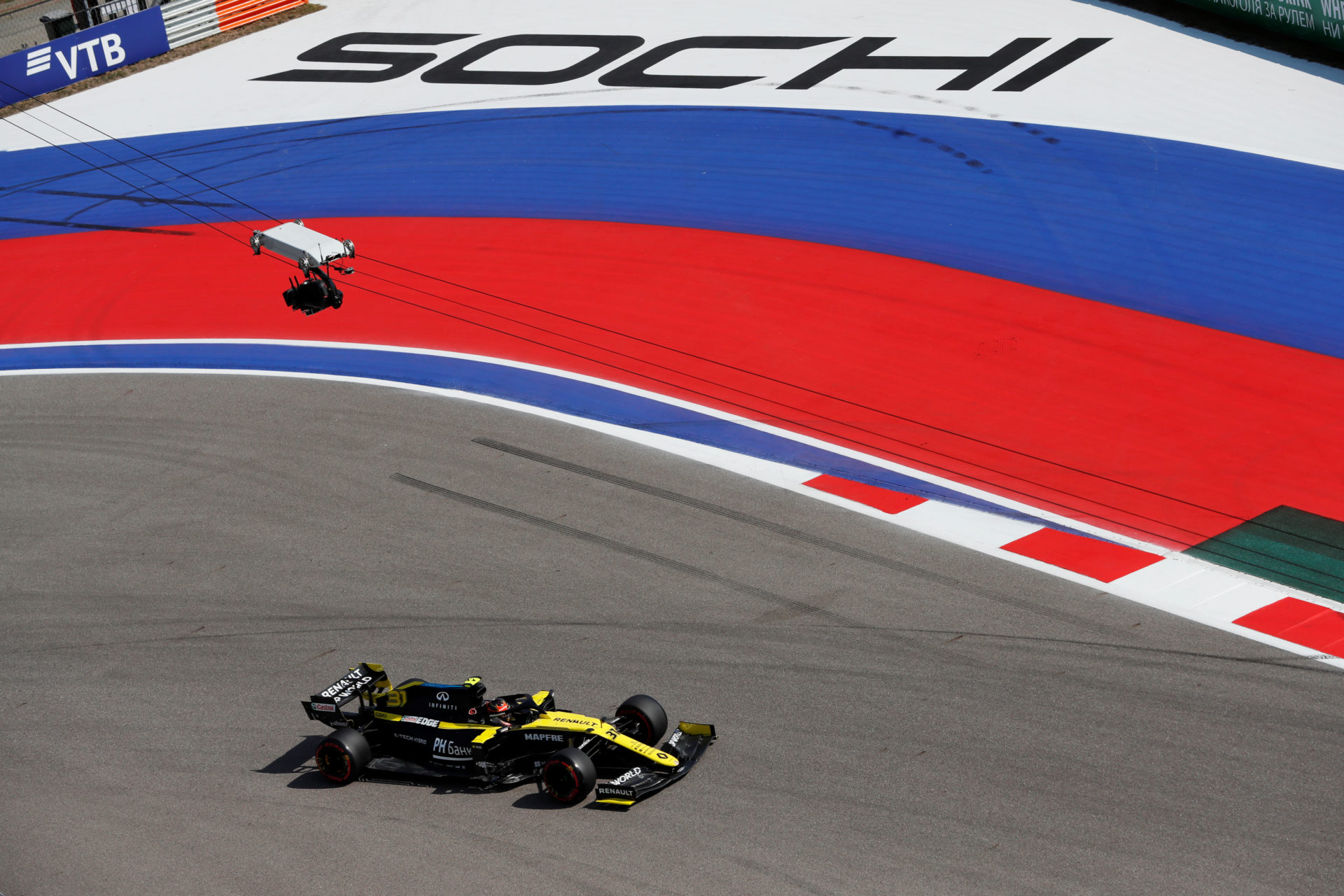 Esteban Ocon de Renault lors des essais au Grand Prix de Russie 2020