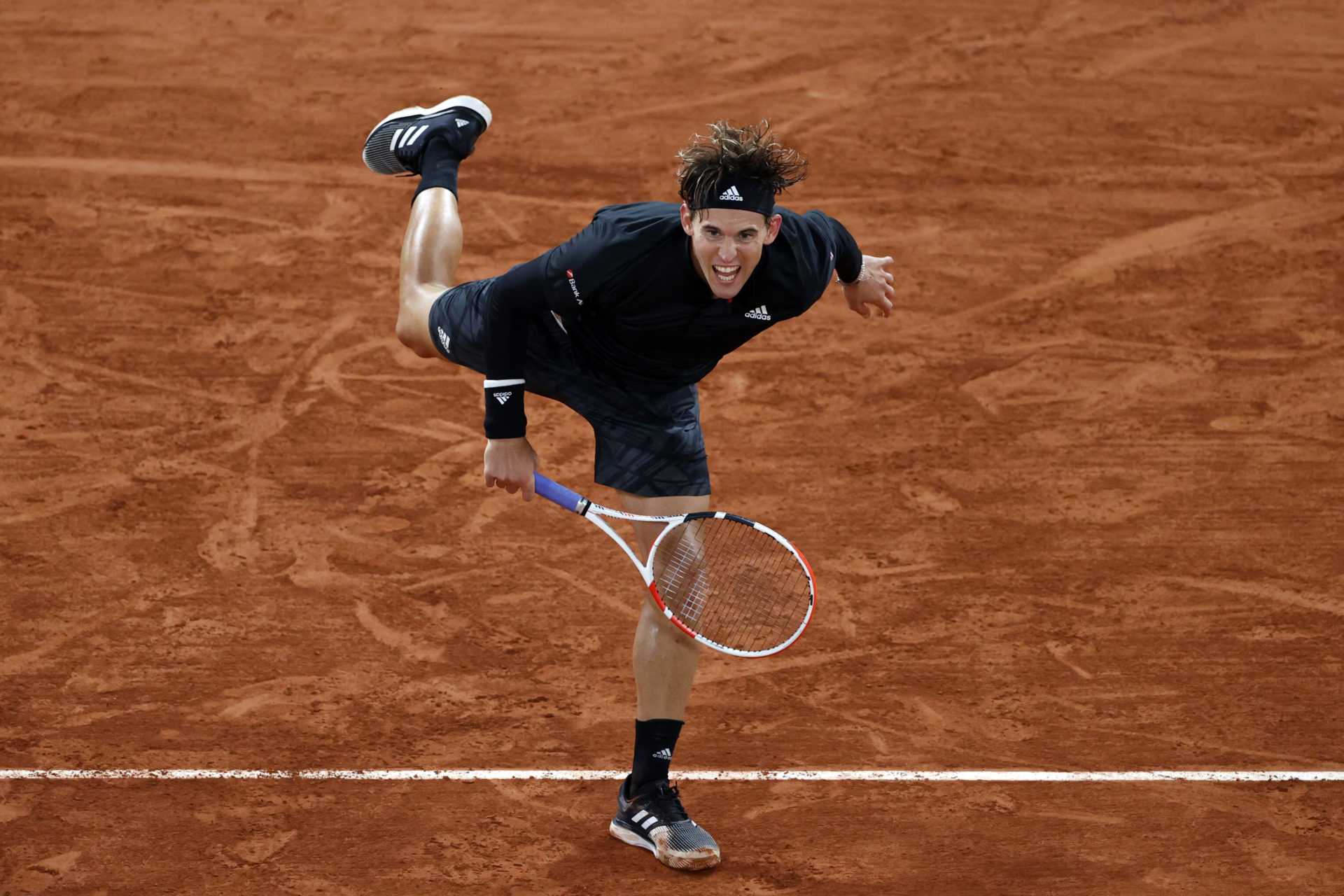 Dominic Thiem en action à Roland-Garros 2020