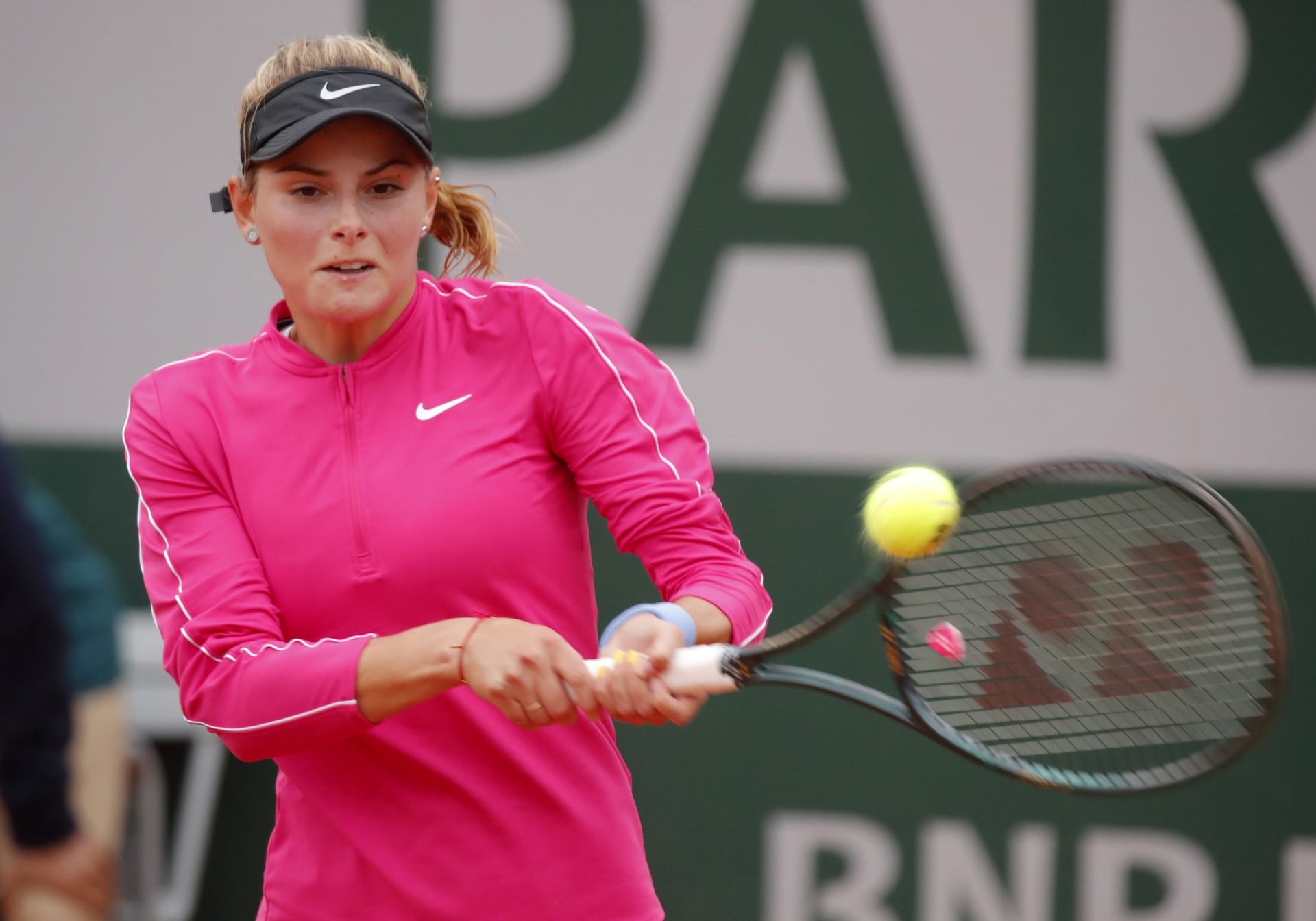 Katarina Zavatska lors de son match de premier tour à Roland-Garros 2020