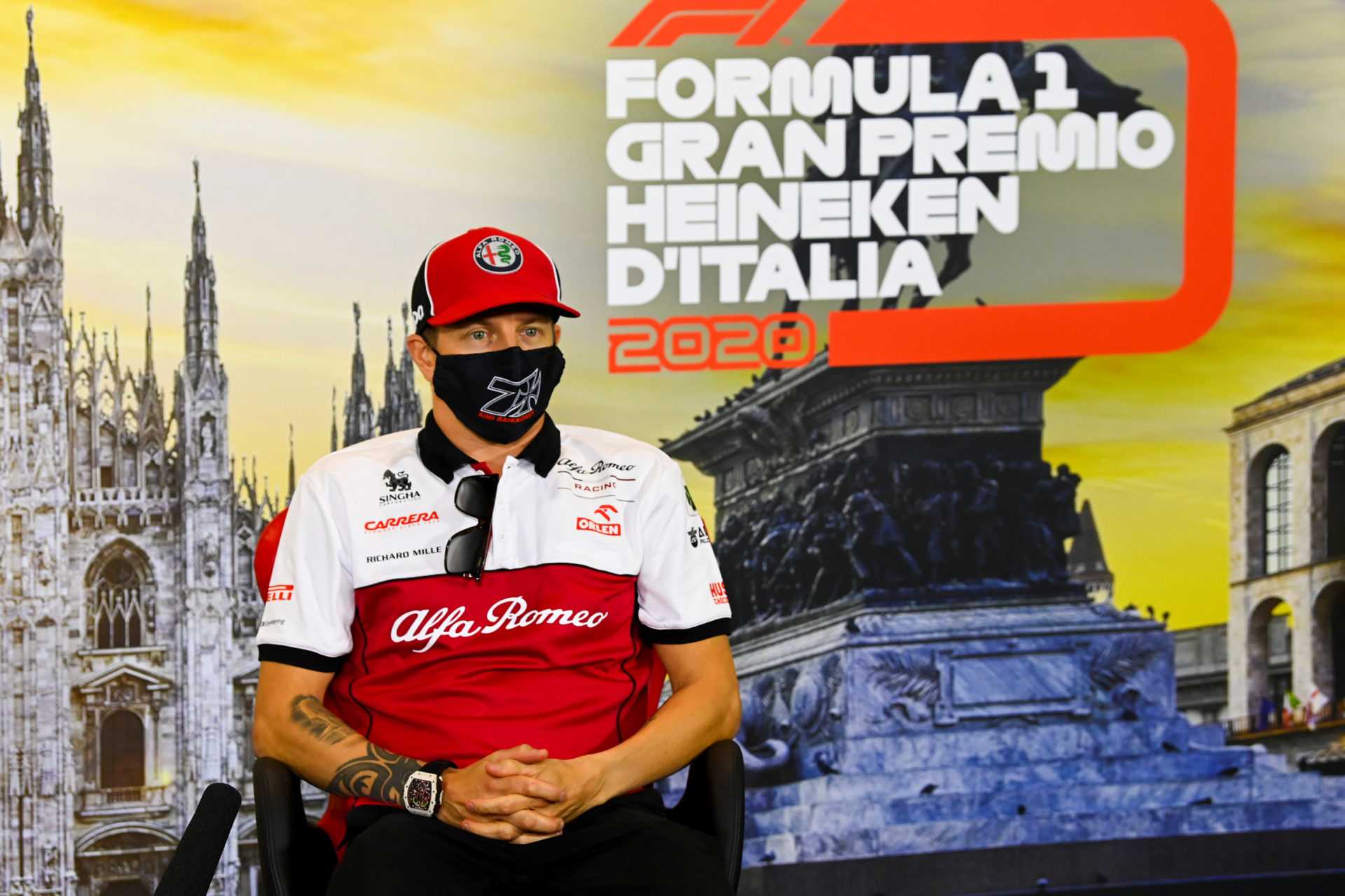 Kimi Raikonnen lors de la conférence de presse du GP d'Italie