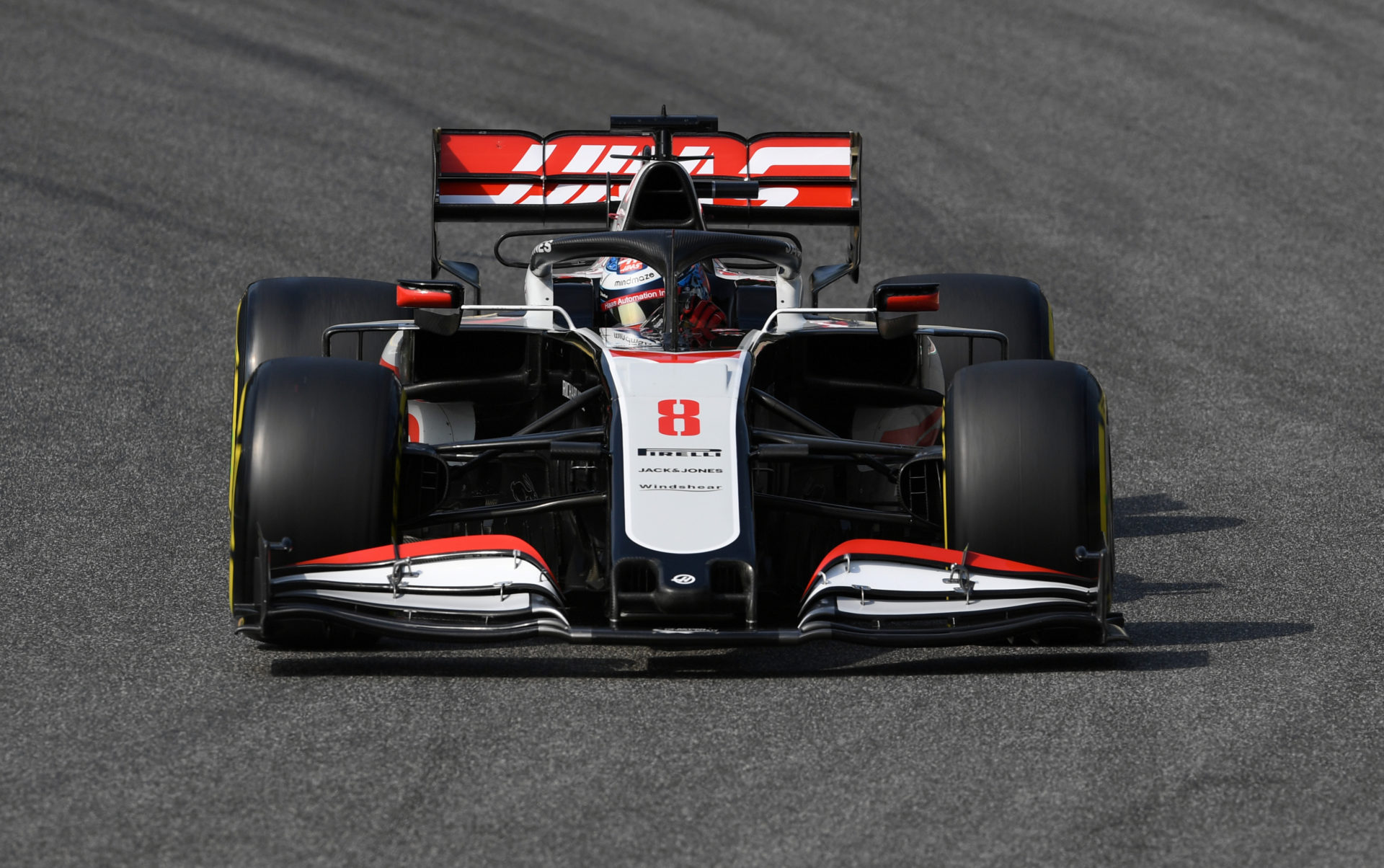 Romain Grosjean de Haas en action lors d'une séance d'essais avant le Grand Prix de Toscane
