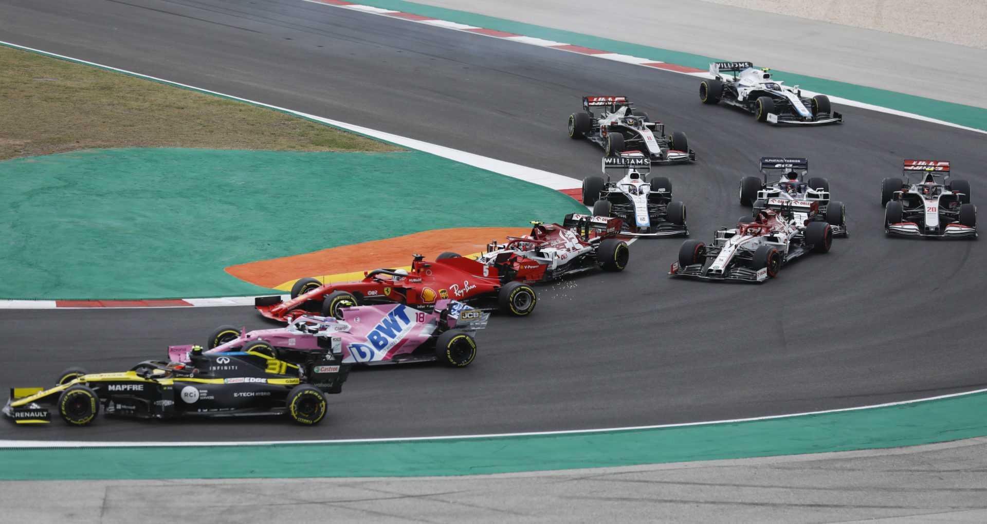 Pilotes de F1 en course dans la course du Grand Prix du Portugal