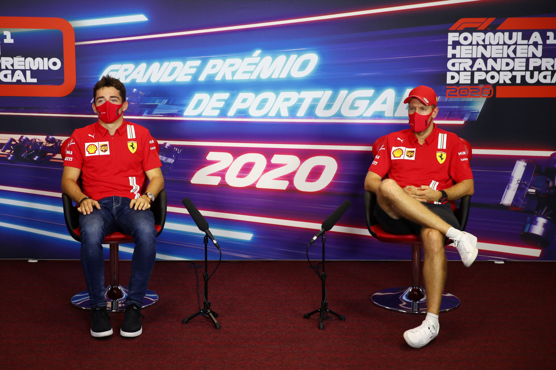 Charles Leclerc et Vettel à la conférence de presse de Portimao