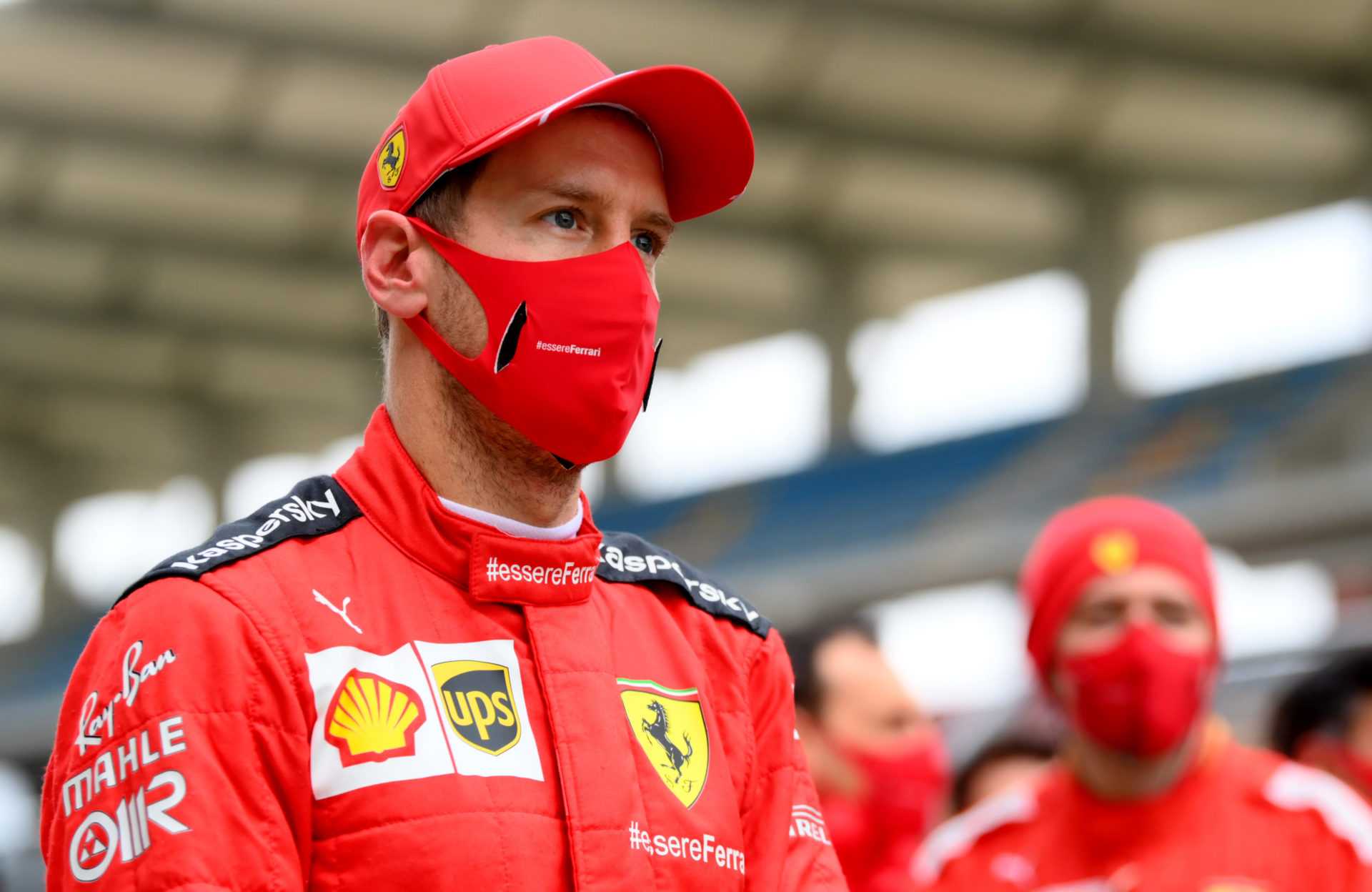 Le pilote Ferrari Sebastian Vettel avant le Grand Prix de Turquie