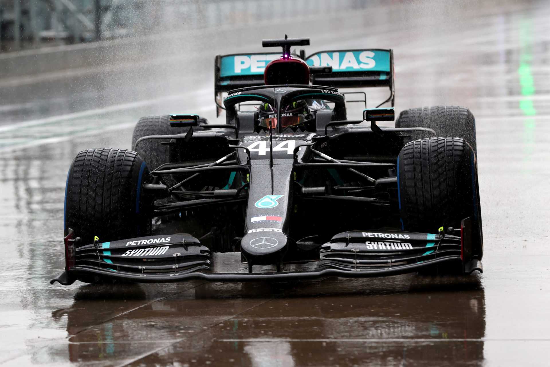 Lewis Hamilton in action at during qualifying at the Turkish GP