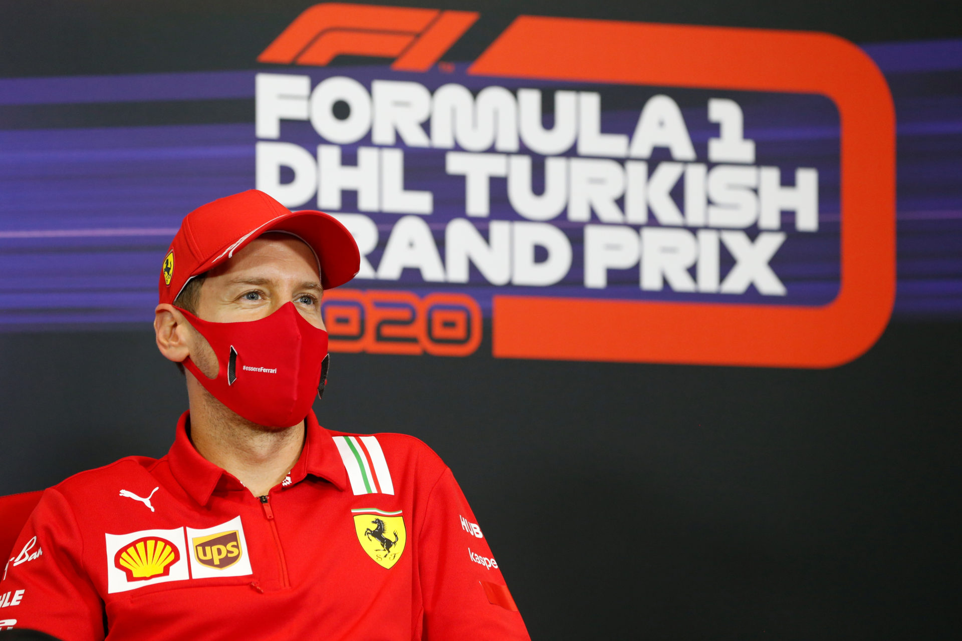 Sebastian Vettel lors de la conférence de presse d'avant-course du GP de Turquie