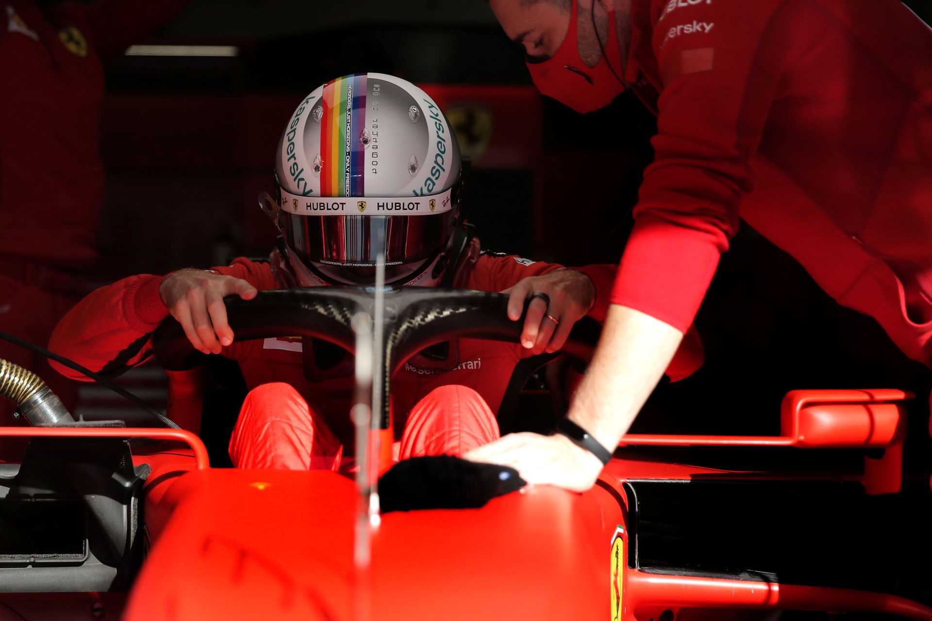 Sebastian Vettel prior to the Turkish GP practice