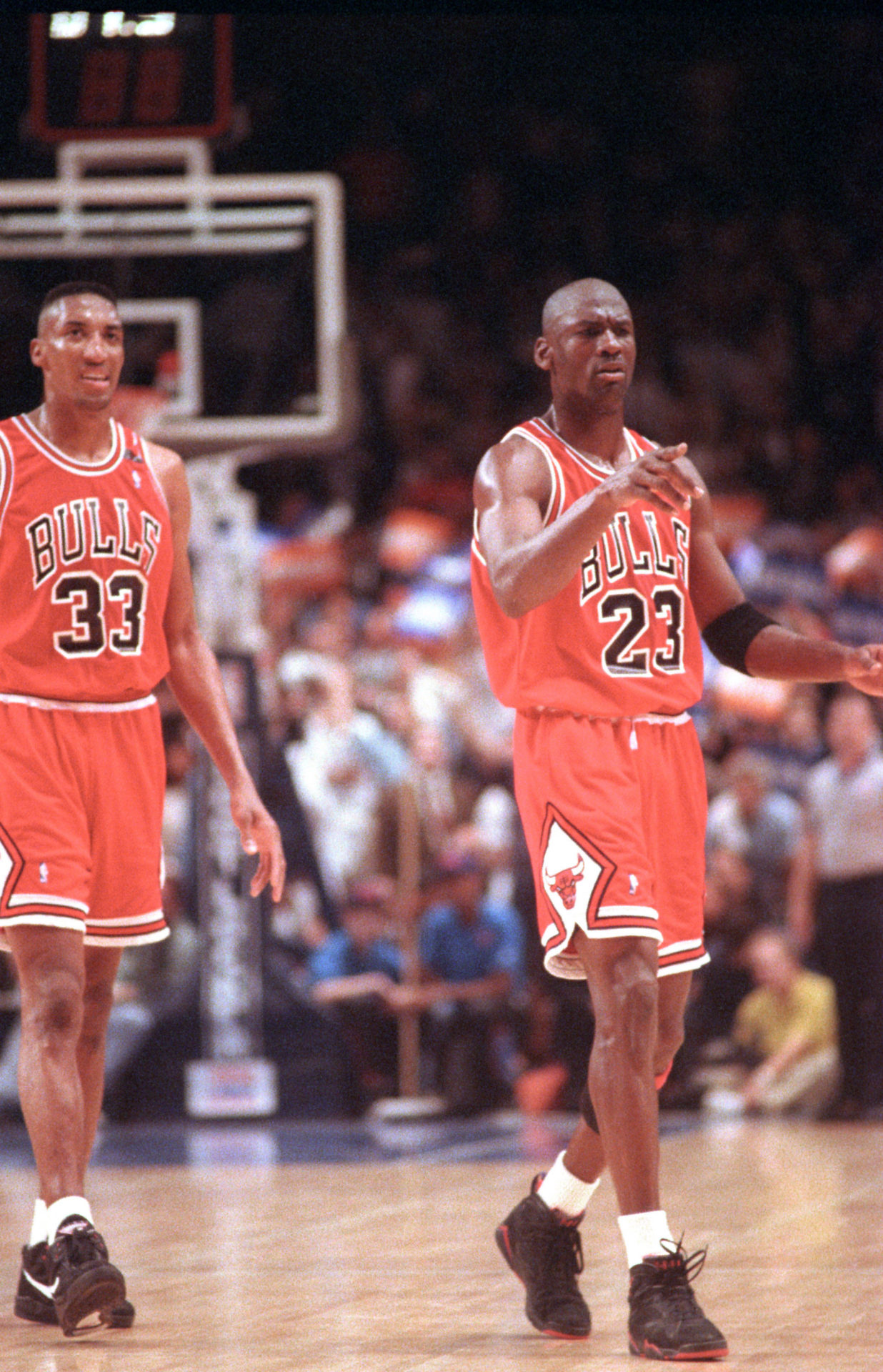 Michael Jordan et Scottie Pippen des Chicago Bulls