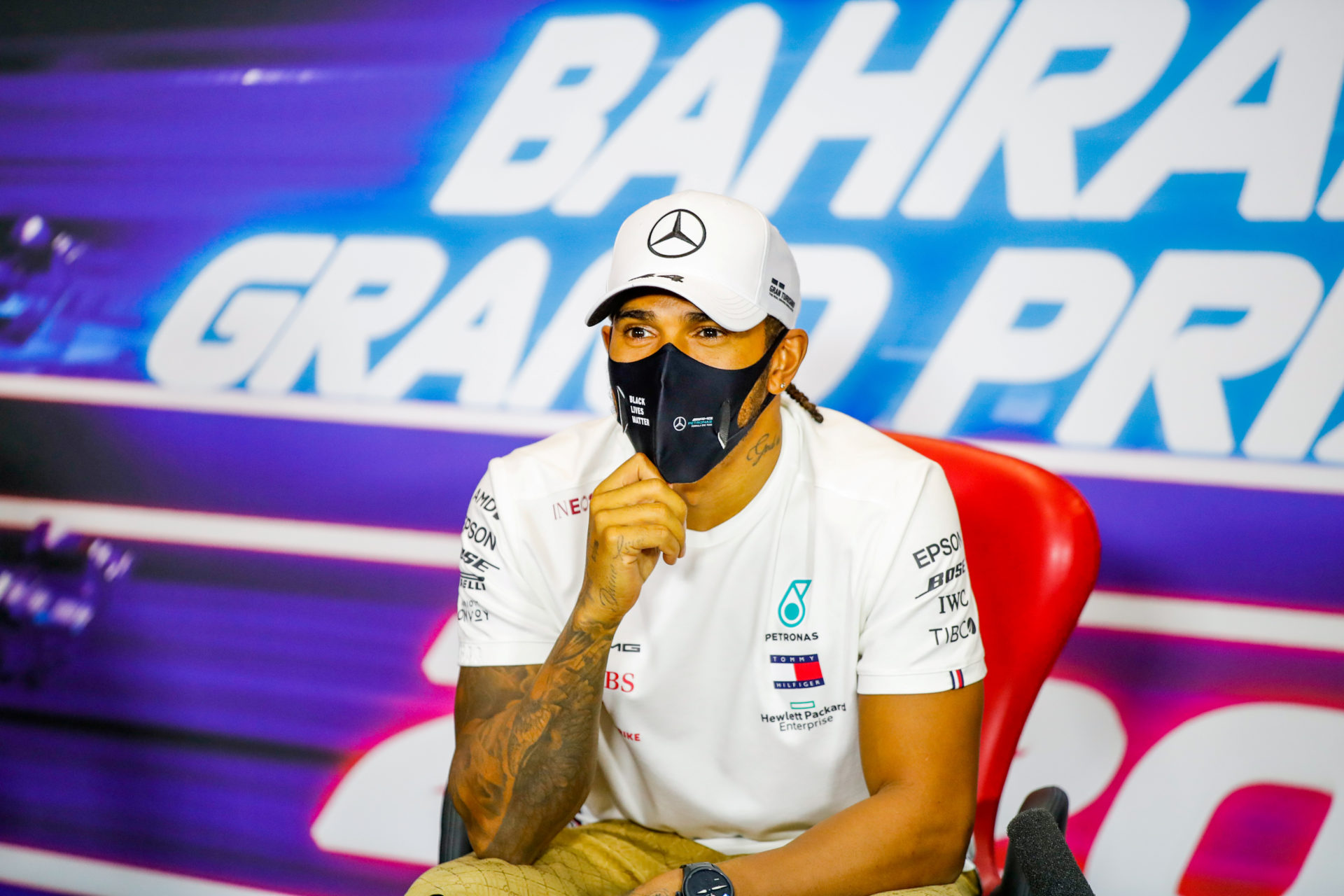 Lewis Hamilton avant le Grand Prix de Bahreïn