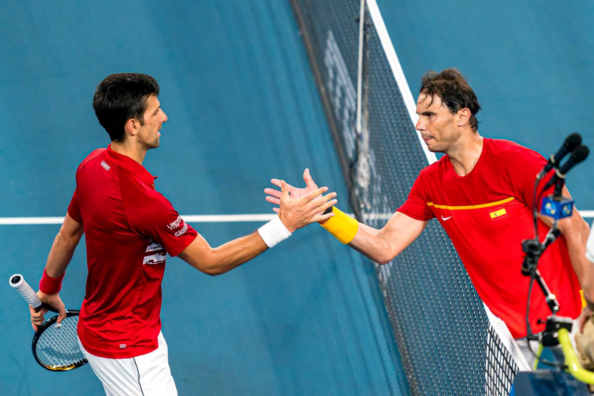 Novak Djokovic et Rafael Nadal à l'ATP Cup