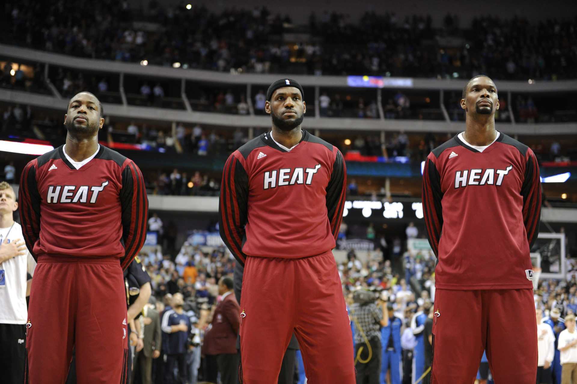 Trio Miami Heat Dwyane Wade, LeBron James et Chris Bosh