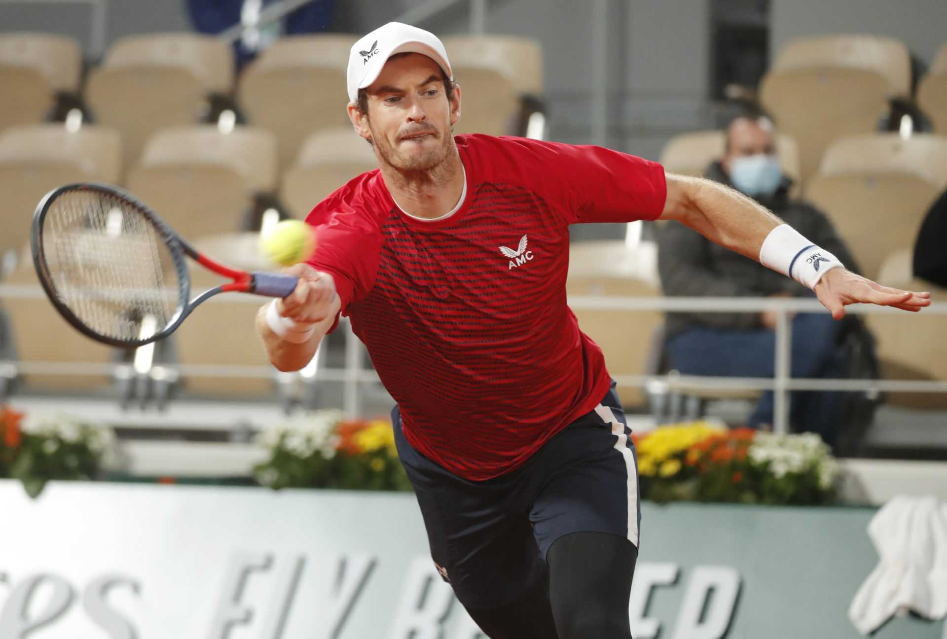 Andy Murray en action à Roland-Garros 2020
