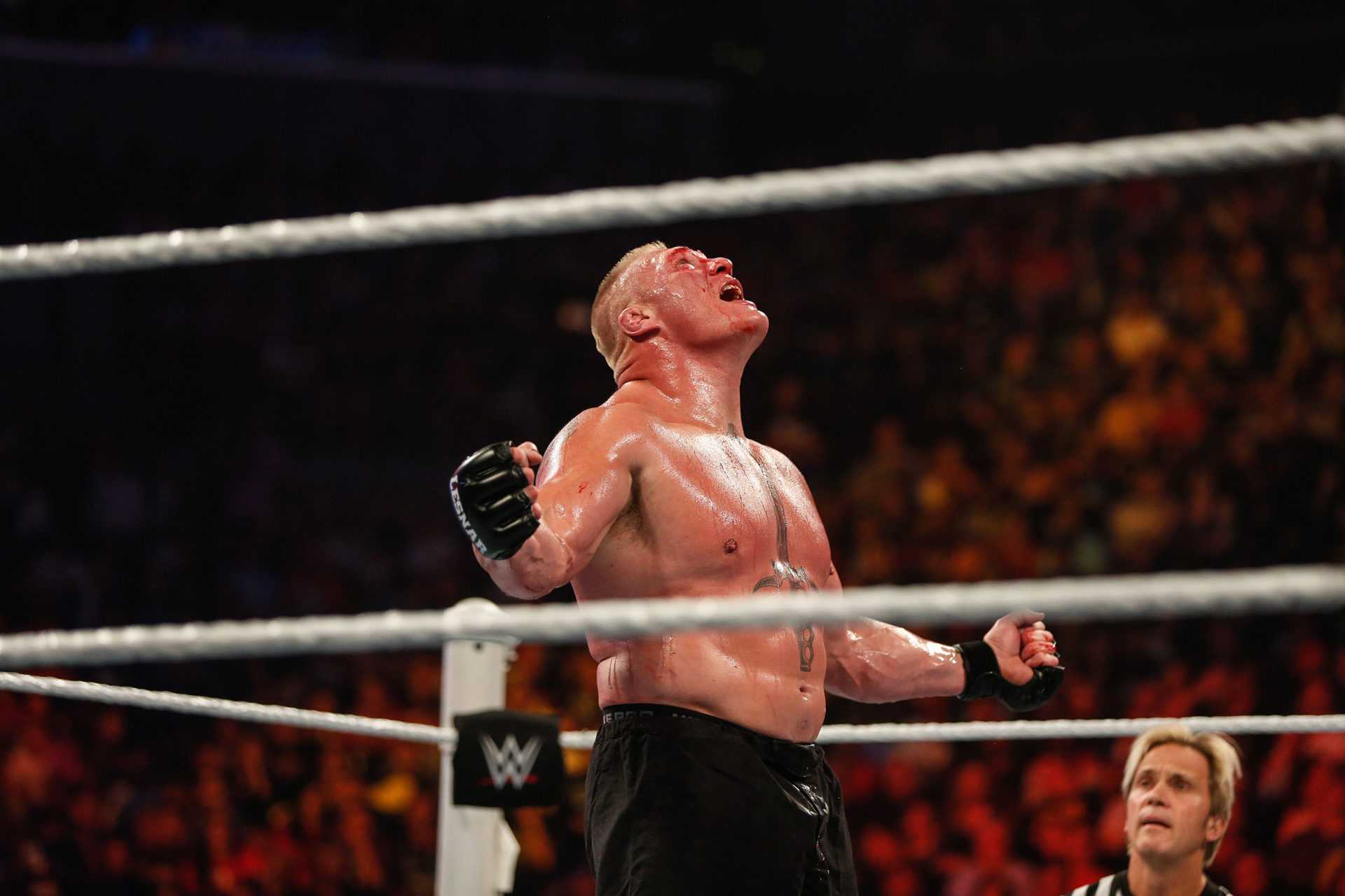 REGARDER: Quand Brock Lesnar a détruit Goldberg dans un match incroyablement physique à WrestleMania 33