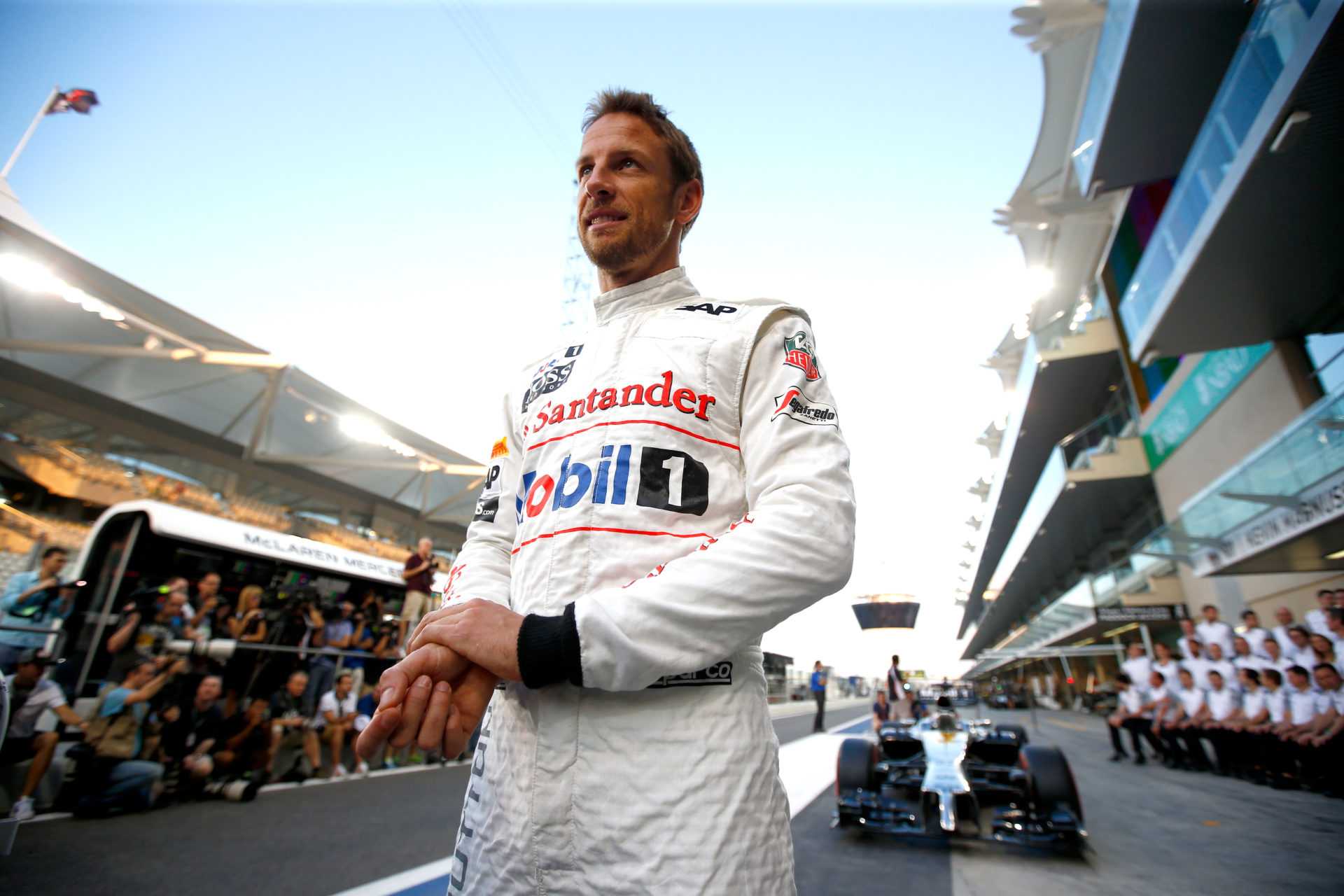 Jenson Button avant la course à Abu Dhabi