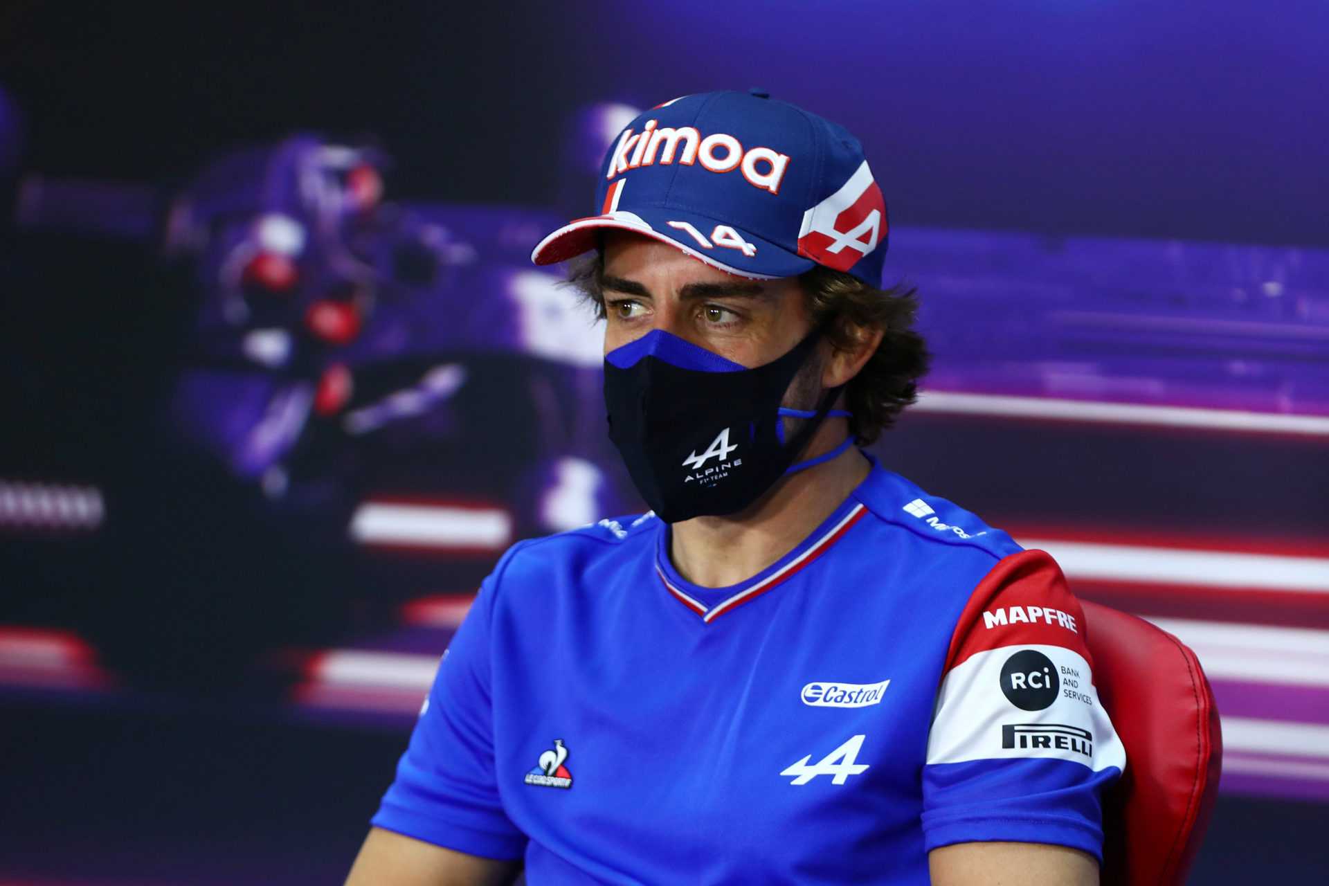 Fernando Alonso lors de la conférence de presse du GP de Bahreïn