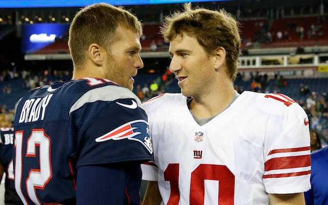 Tom Brady, Eli Manning, Giants de New York