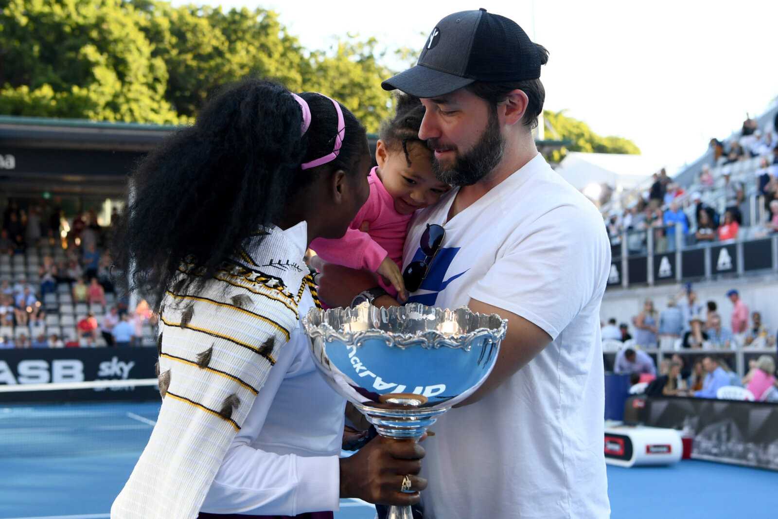 Serena Williams avec son mari Alexis Ohanian et sa fille Olympia
