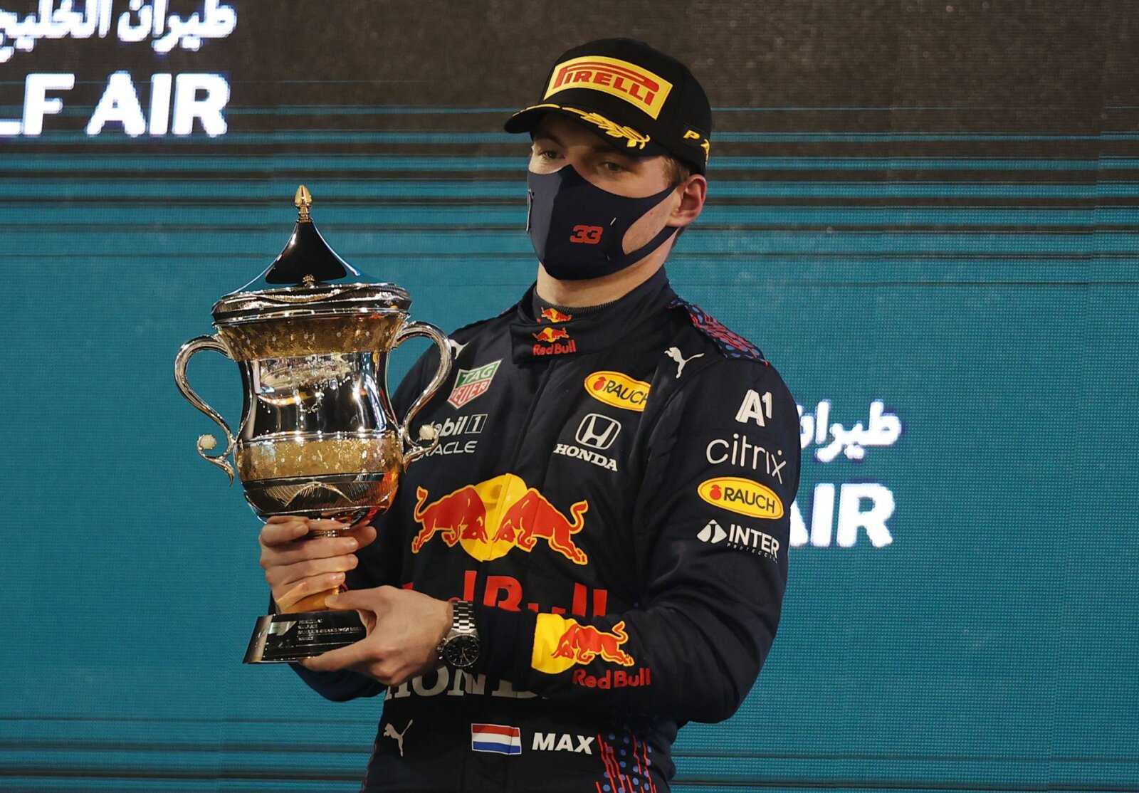 Pilote Red Bull F1 Max Verstappen après la course du GP de Bahreïn