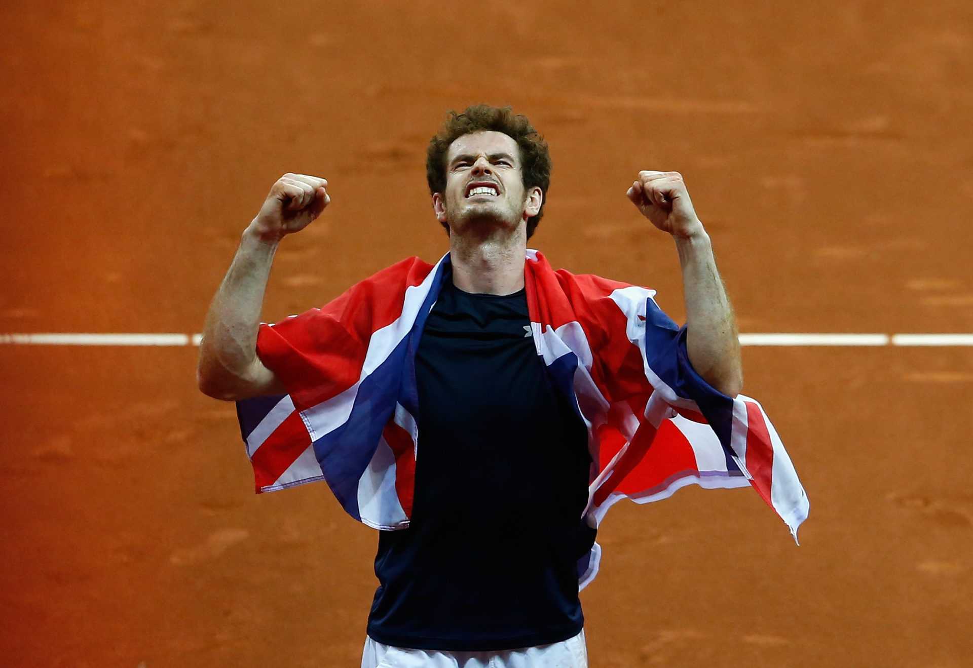 Andy Murray de Grande-Bretagne après avoir remporté la Coupe Davis 2015