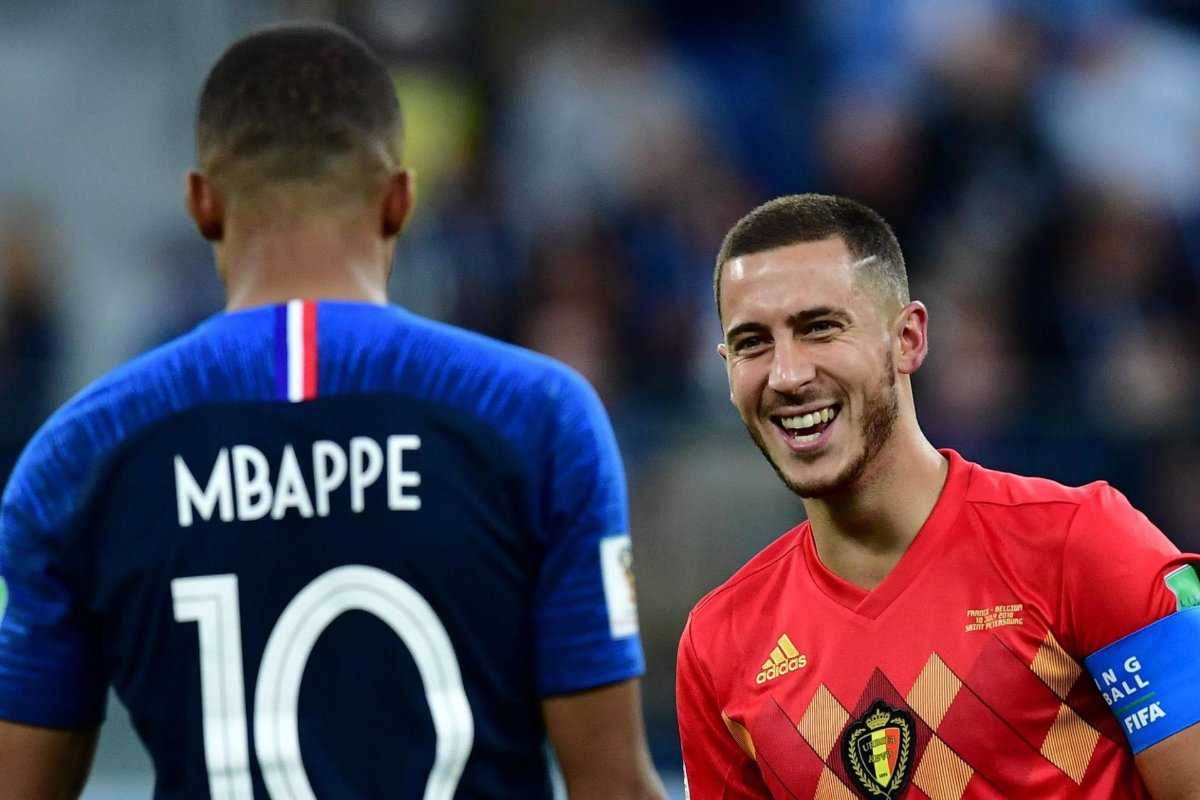 REGARDER: La star du Real Madrid laisse Kylian Mbappe souriant après une petite conversation lors du match France vs Belgique