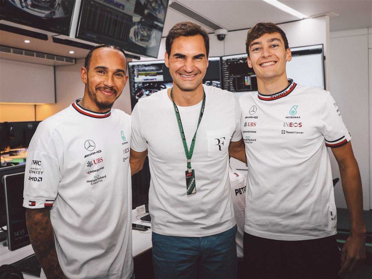 EN IMAGES: Le tennis rencontre la F1 alors que Roger Federer fait une apparition surprise dans Mercedes Paddock au GP d'Espagne