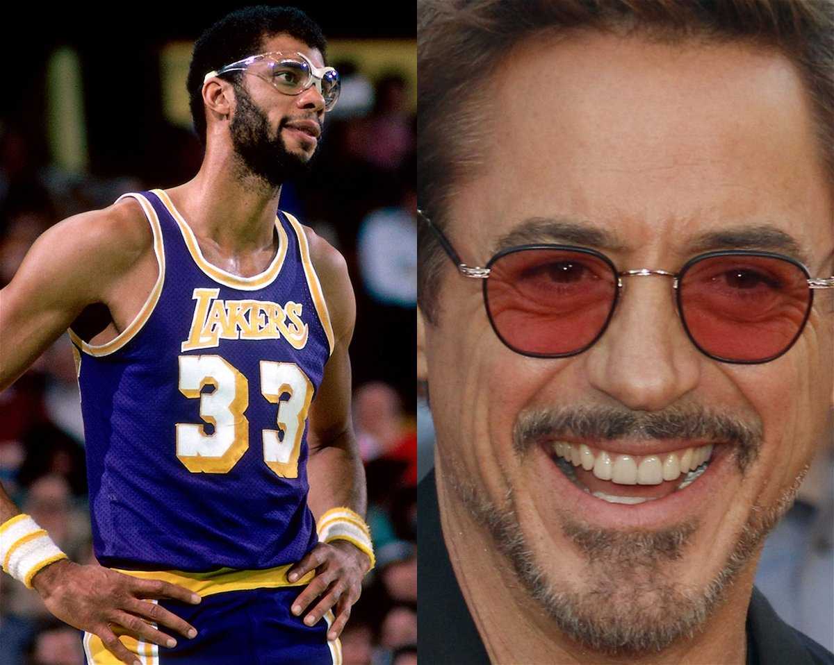REGARDER: La foule a éclaté alors que la photo rare de la légende des Lakers Kareem Abdul-Jabbar dominant Robert Downey Jr. a fait surface à la télévision en direct