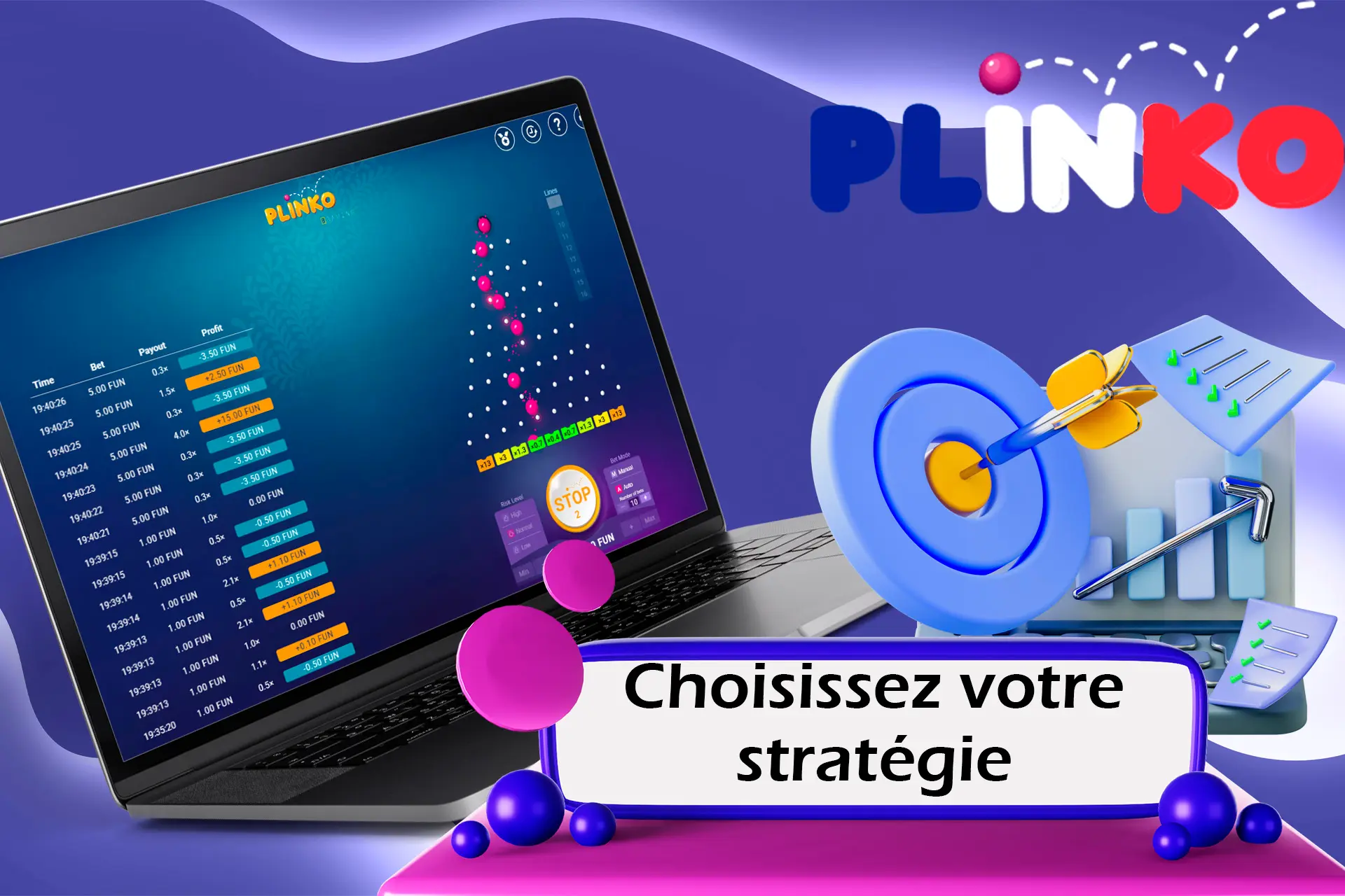 Choisissez une stratégie pour jouer à Plinko et pratiquez-la pour obtenir le résultat parfait.