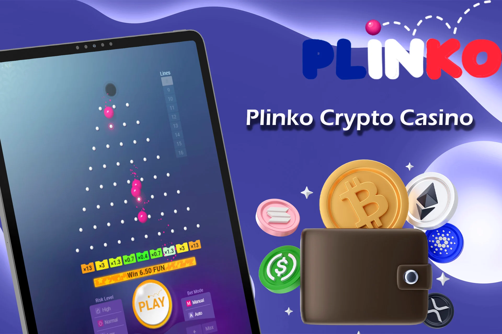 La possibilité de jouer avec des puces cryptographiques dans Plinko