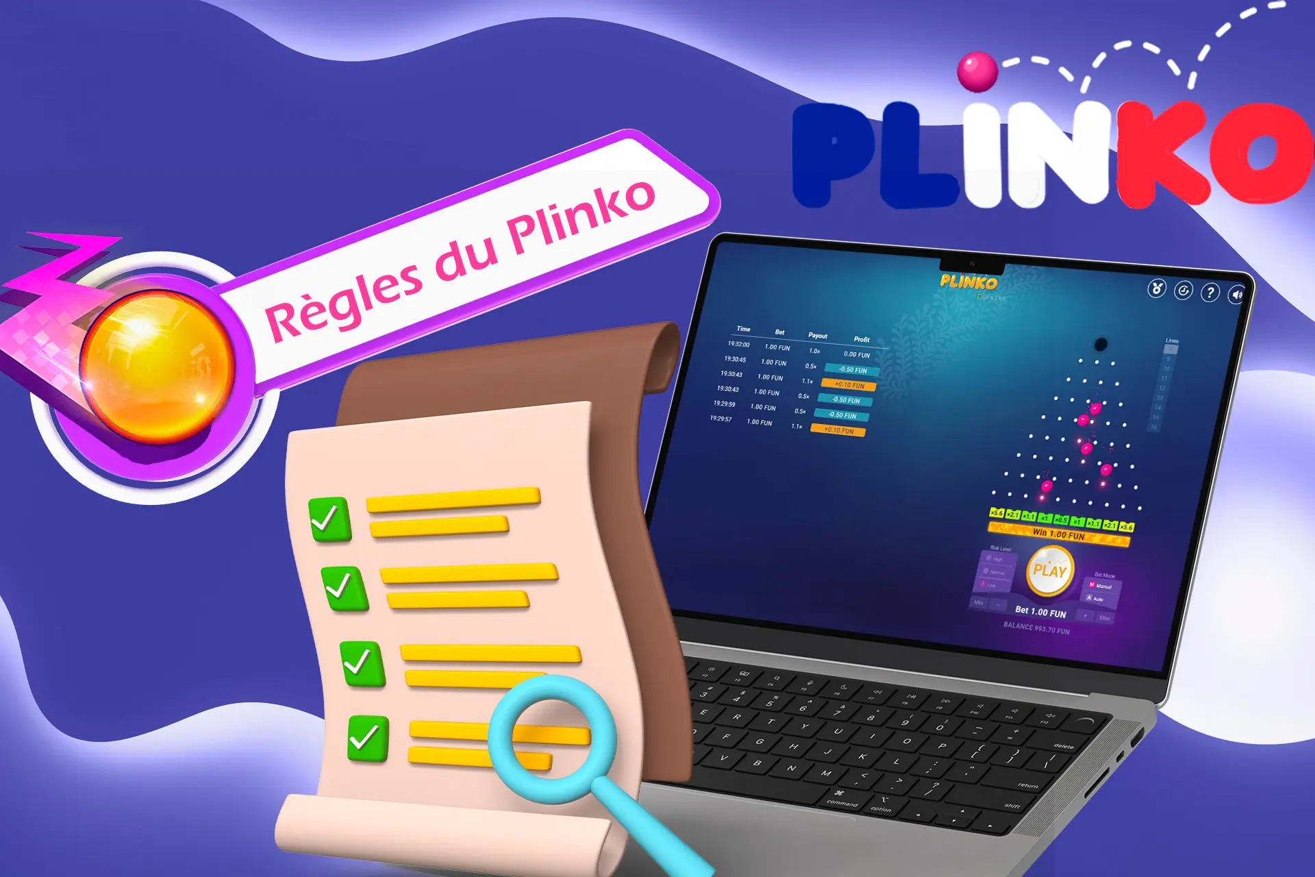 Inscrivez-vous sur la plateforme pour commencer à jouer à Plinko